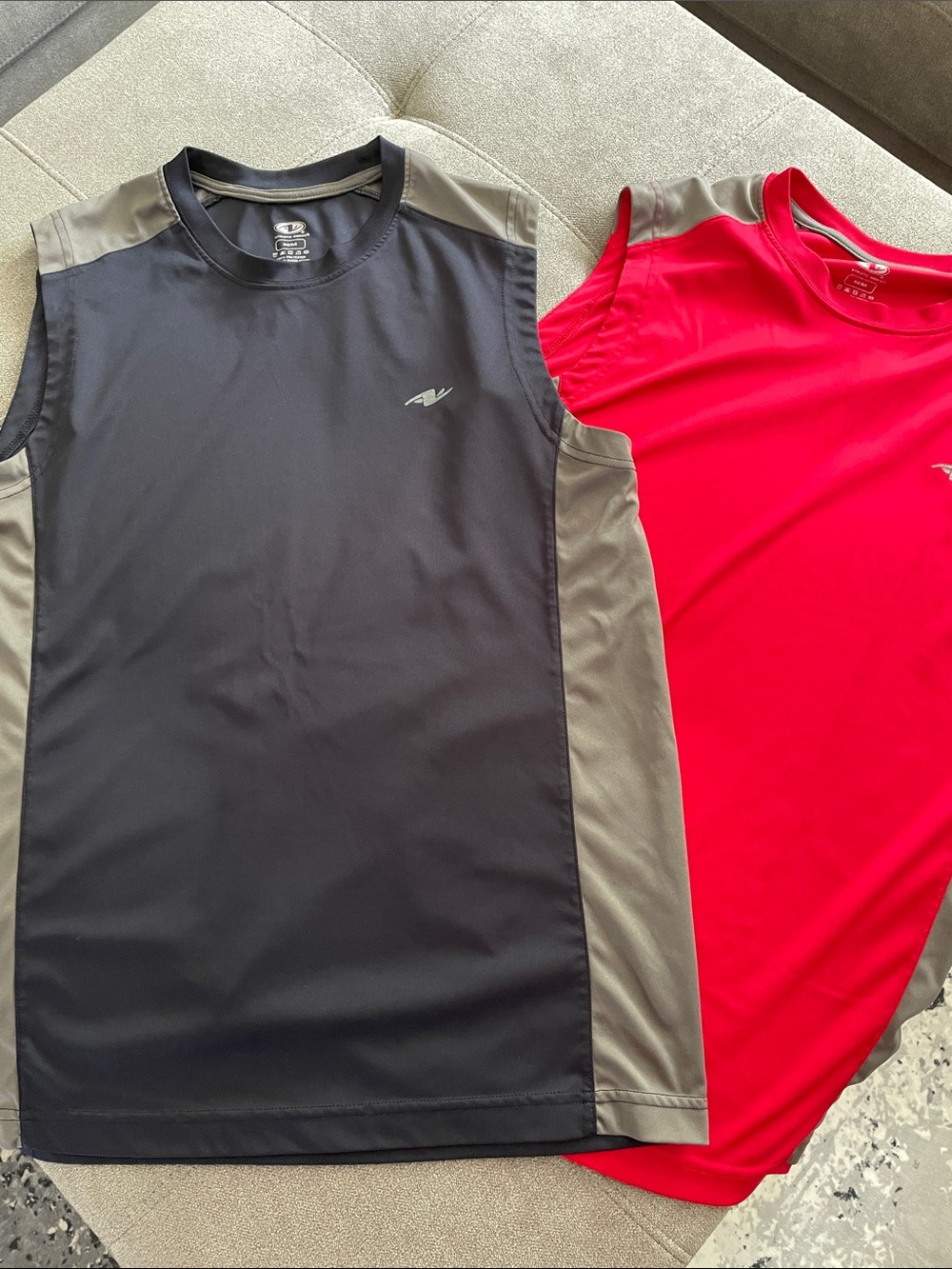 Athletic Works Performance Tank Tops with Gray Logo Print
